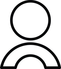 A simple, minimalist illustration of a person with a circular head and a curved body. isolated on white background, Vector