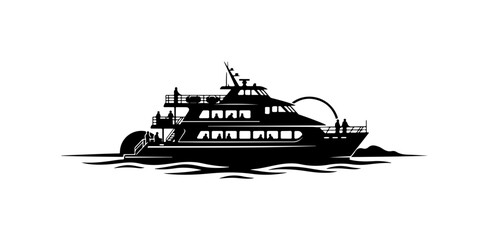 Modern Passenger Ferry Vector Illustration © Design