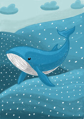 vector illustration of a whale