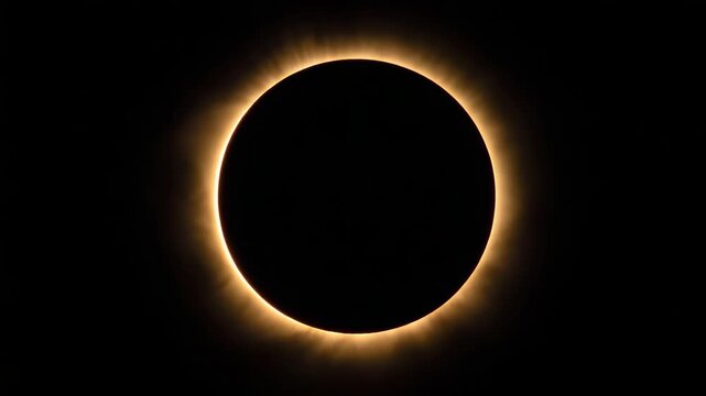 Total solar eclipse displays brilliant corona and Bailey's beads in deep space