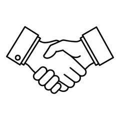 Two hands in business attire shaking in a gesture of agreement or partnership. isolated on white background, Vector