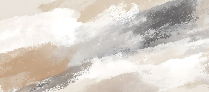 Soft beige and gray abstract brush strokes background