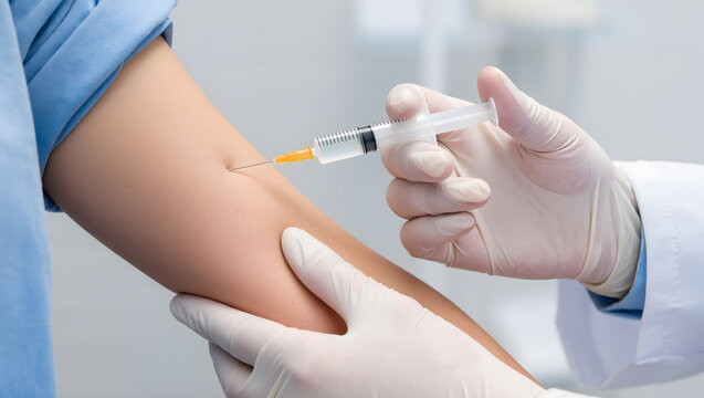 Macro Close-up of Mantoux Tuberculin Skin Test with Wheal Reaction on Forearm