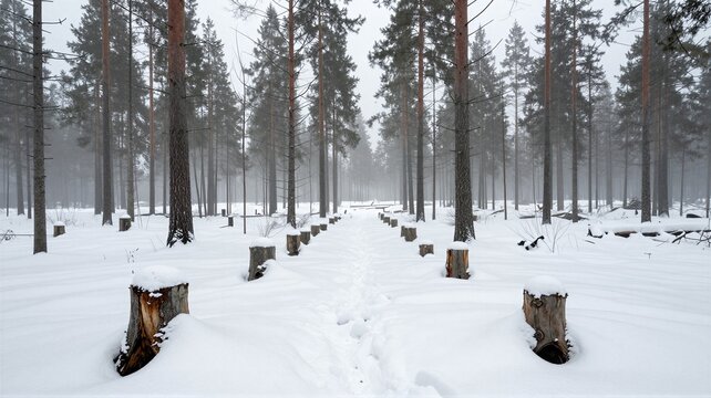 Stump Field in Boreal Forest