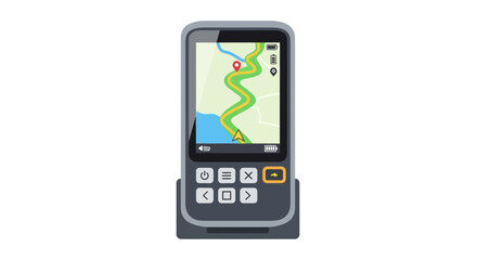 A GPS device displaying a map with a hiking trail route on its screen