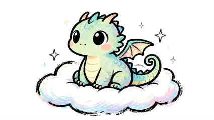 Obraz premium Cute Baby Dragon