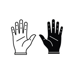 Obraz premium Contrast between a bare hand and a gloved hand in a simple line drawing style