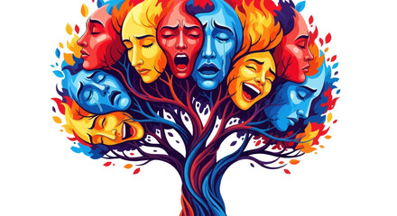 Abstract tree of human emotions and face expressions © Arus LMH