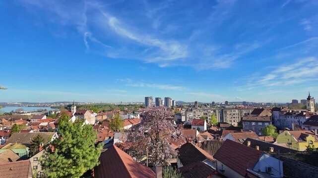 View of Zemun municipality and Belgrade cityscape, capital of Serbia.