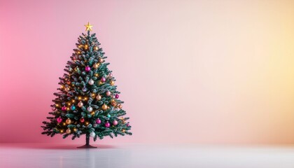 カラフルなクリスマスツリーデコレーションのイメージ画像