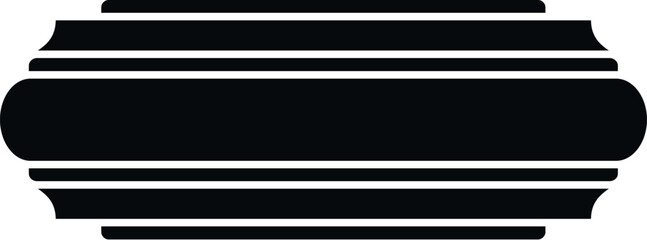 Black silhouette of a classic decorative architectural molding, cornice, or trim on white background © anatolir