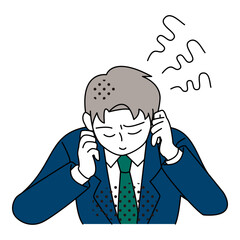 Stressed Businessman Holding Head Illustration
