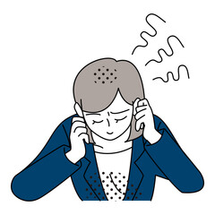Stressed Businesswoman Holding Head Illustration