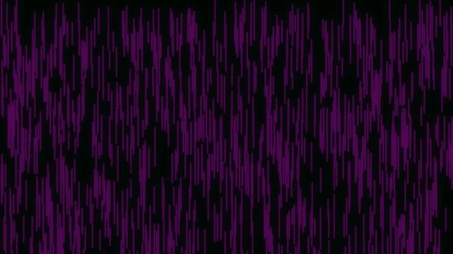 A horizontal rectangle with a black background and numerous vertical purple streaks of varying lengths