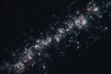 Network nodes connect with authentic data transfer in a minimalist space background.