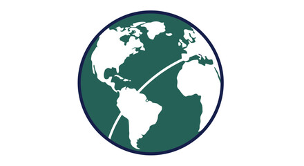 Obraz premium Global Network Connection Icon: Earth with Lines