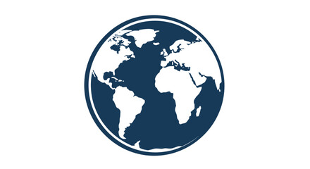 Global Network Icon - Stylized Earth with Continents and Oceans