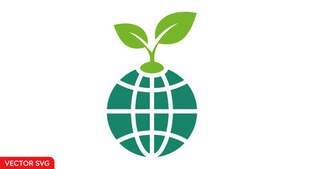 Green Earth Sprout Icon: Eco-friendly Growth, Sustainability, and Global Ecology