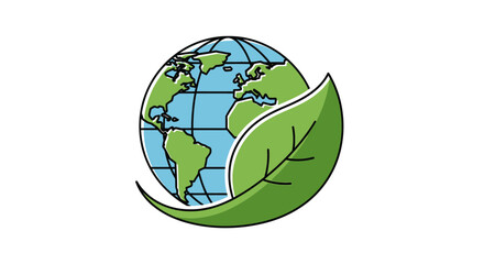 Obraz premium Green Leaf Embraces Planet Earth Globe - Eco-Friendly Concept
