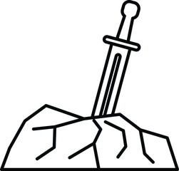 Obraz premium Sword piercing a stone representing the legend of excalibur