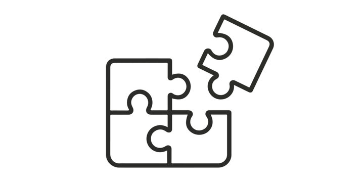 This 3d vector puzzle piece icon represents a business solution concept where each jigsaw part symbolizes teamwork and the connection needed to fit a creative idea into a successful game design