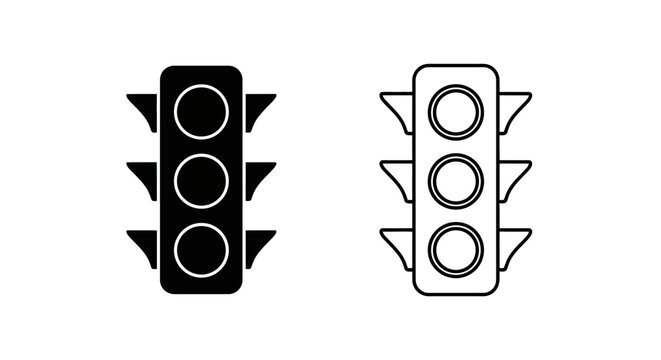 Traffic lights icon set, vector traffic light symbols, modern traffic light design, urban traffic light Vector