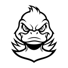 Line Duck Head Illustration Character Vector Logo Template