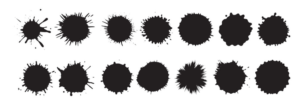 paint splashes silhouette white background 