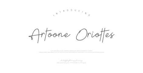 Obraz premium Artoone Oriottes, Script luxury alphabet letters font. Typography elegant wedding classic lettering serif fonts decorative vintage retro concept. vector illustration 
