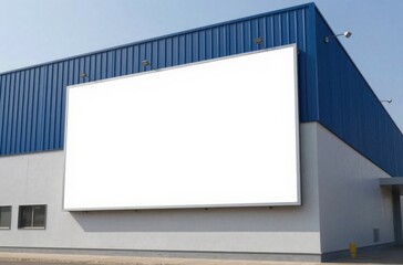 Blank Billboard on Building Exterior for Advertising Mockup, White Space for Commercial Advertisement and Marketing