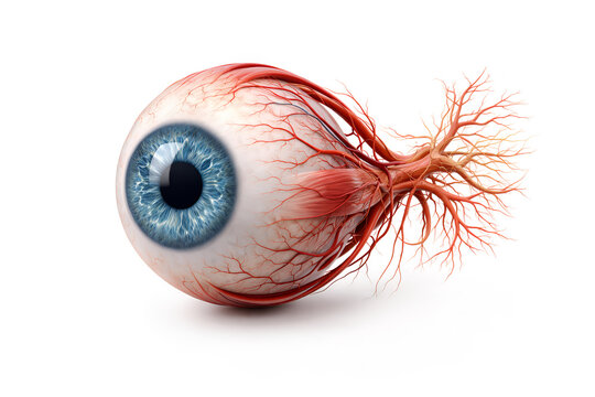 Realistic 3D Human Eye Anatomy with Optic Nerve and Retina