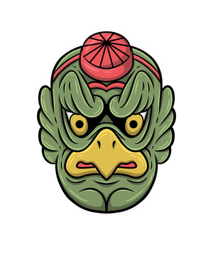 Tengu Kappa Japanese mask Sticker
