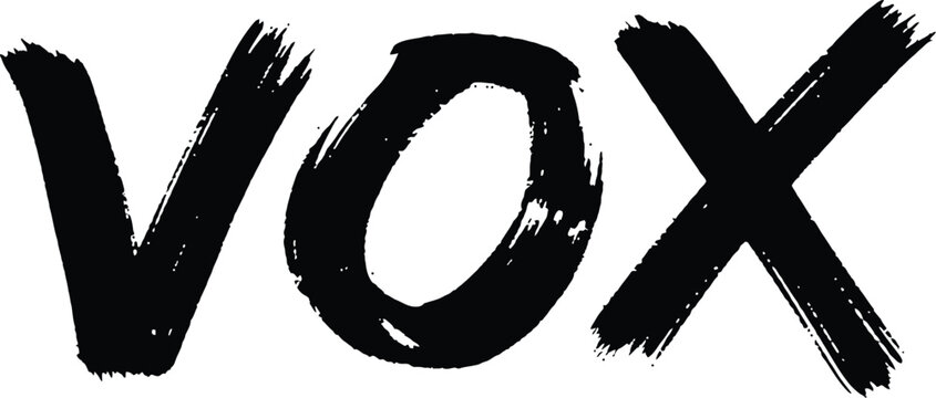 Black brush stroke text vox design