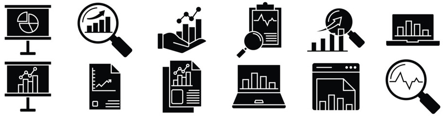 Business Presentation and Financial Report Icon Set
