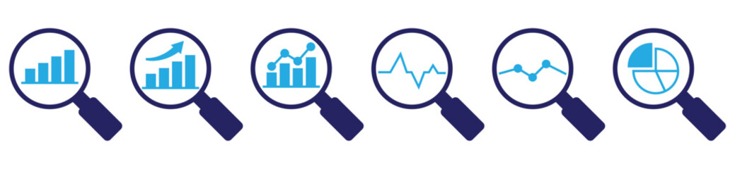 Financial Audit and Graph Analysis Icon Bundle