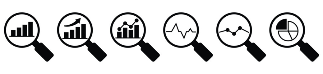 Business Statistics and Report Symbols Vector Set