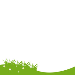 Green Grass and White Flowers Footer