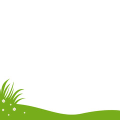 Green Grass and White Flowers Footer