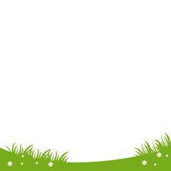 Green Grass and White Flowers Footer