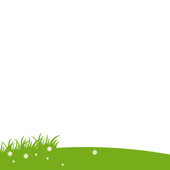 Green Grass and White Flowers Footer