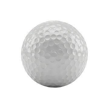 High-quality golf ball with dimples isolated on transparent background