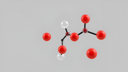 Illustration of Fructose Molecule isolated gray background