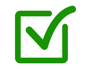 Green checkbox checkmark tick selection icon