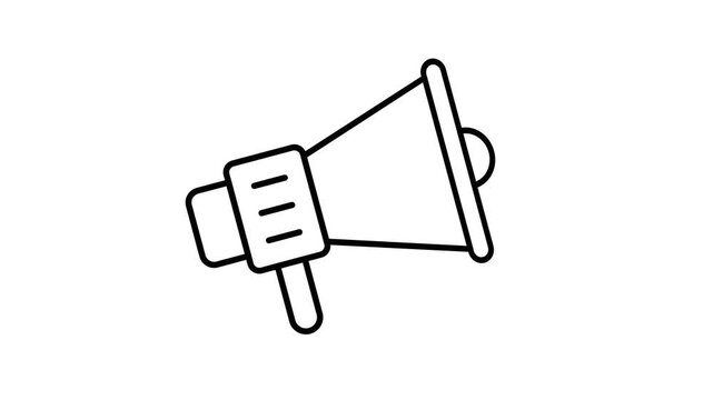 Megaphone icon animation shaking for announcement