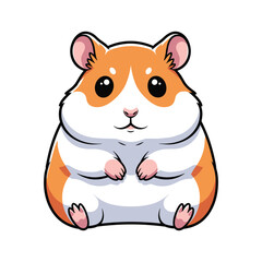 A cute cartoon hamster sitting on its haunches Vector