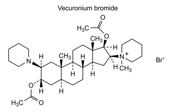 Vecuronium bromide, chemical structure of vecuronium bromide, drug substance
