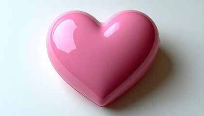 Fototapeta premium Pink Heart Shaped Object on White Background.