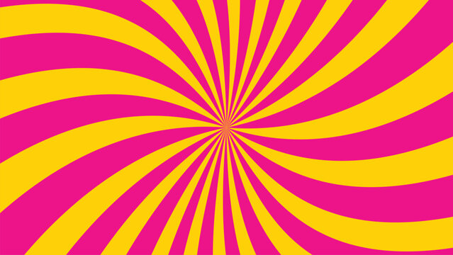 Vibrant pink and yellow spiral pattern radiating from center point