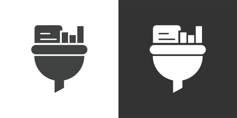 Obraz premium Data Report Filtering icon. Solid glyph series icon