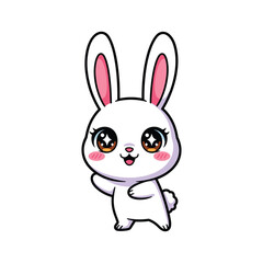 Obraz premium A cute cartoon rabbit with big eyes and pink cheeks Vector